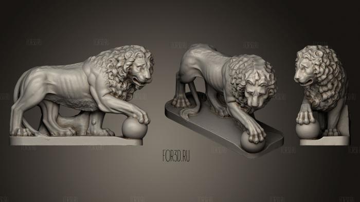 Medici Marble Lion stl model for CNC